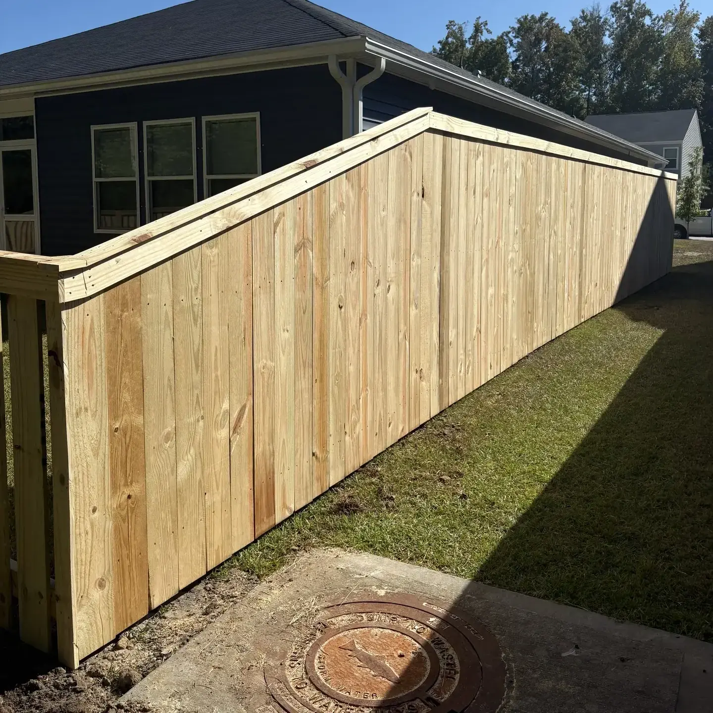 Arched wooden privacy fence in charleston sc