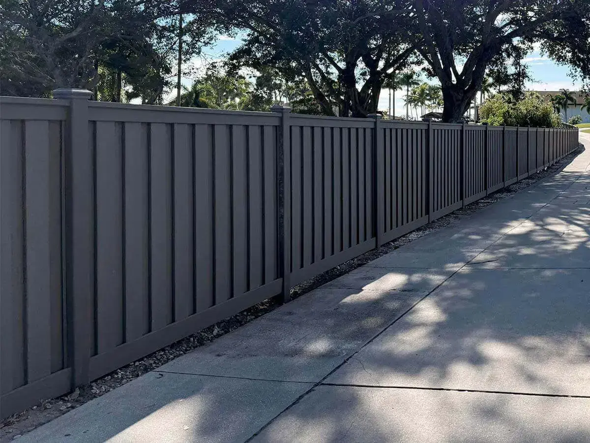 Black privacy commercial fence installation in charleston sc