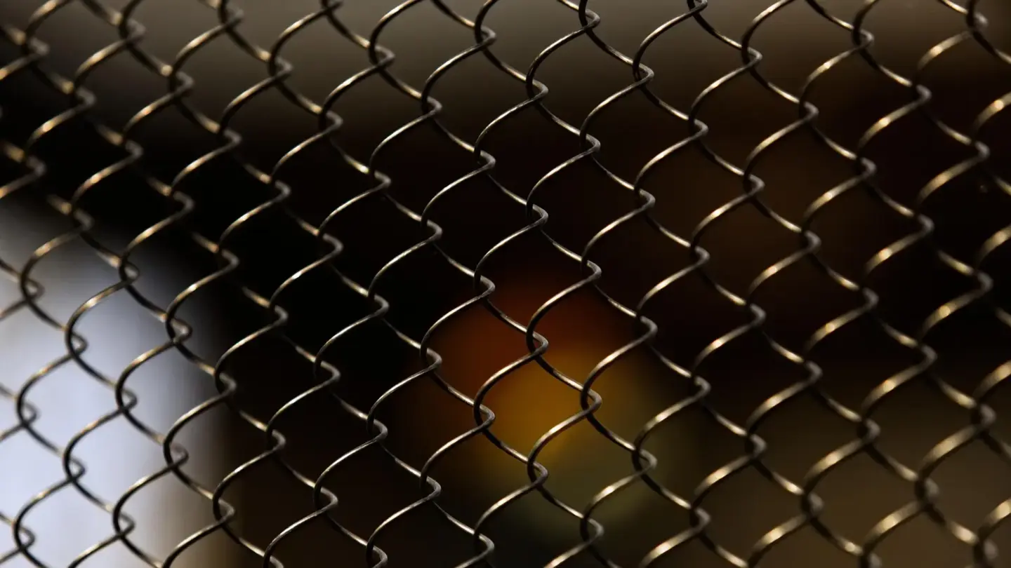 Close up view of the chain link fencing in charleston sc