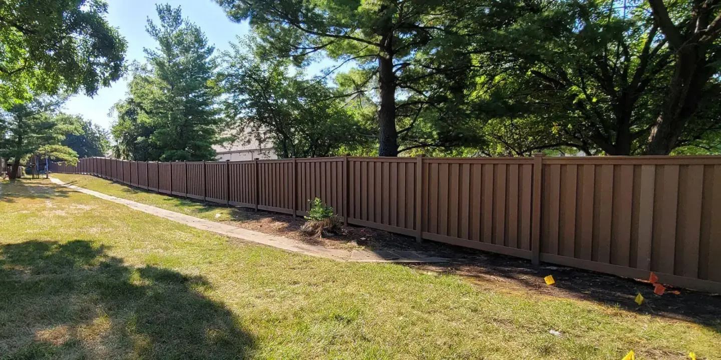 Sk brown trex privacy fence
